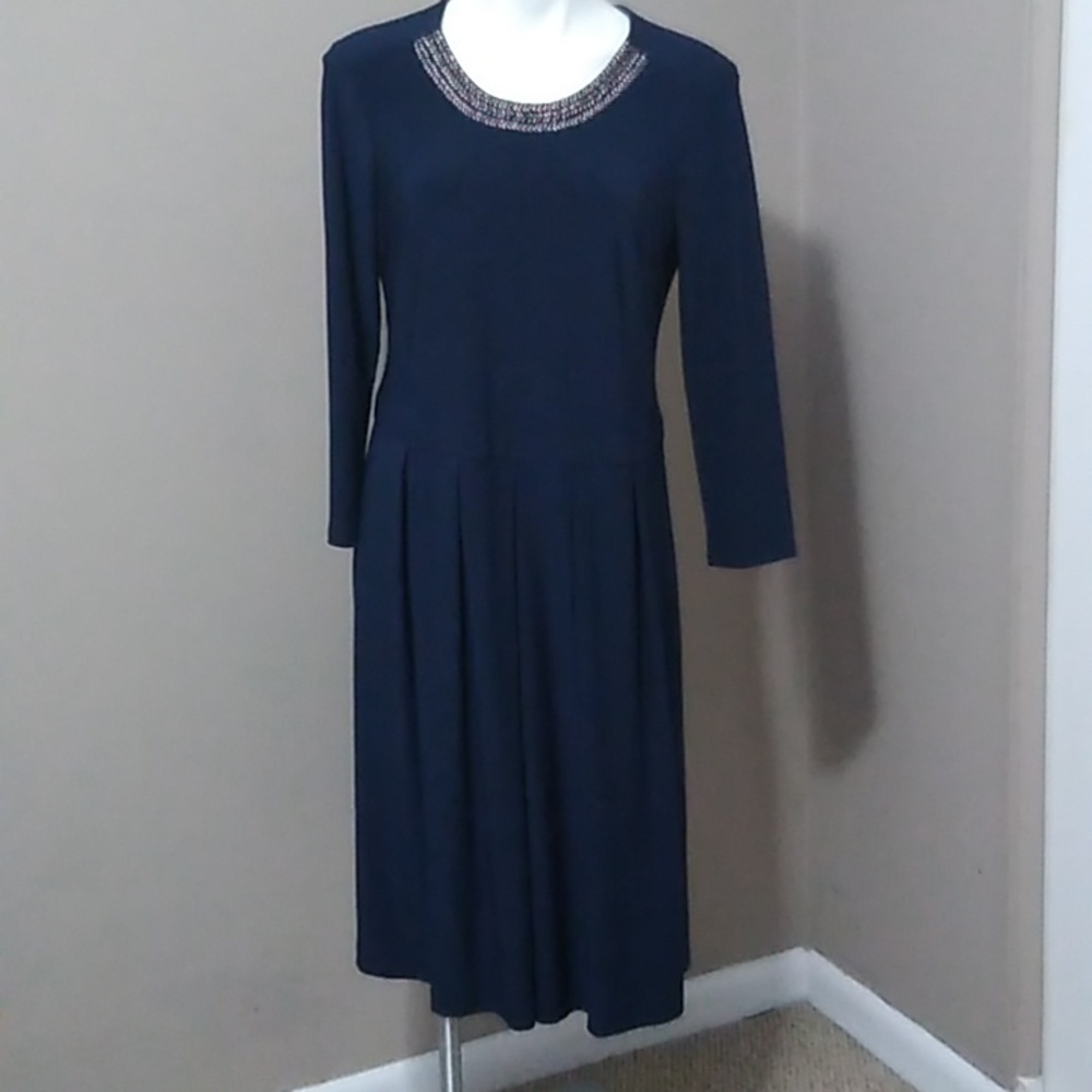 Jones NY modest navy midi dress size 10